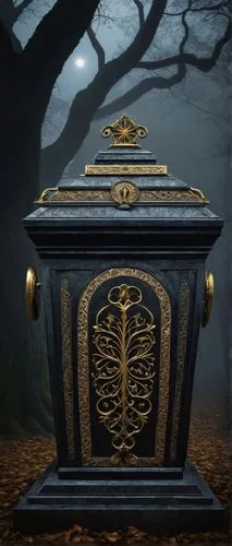 treasure chest,music chest,funeral urns,card box,lyre box,coffin,coffins,urn,casket,steamer trunk,vanitas,sepulchre,dark cabinetry,dark cabinets,a drawer,wooden box,courier box,memento mori,gift box,music box,Conceptual Art,Fantasy,Fantasy 16