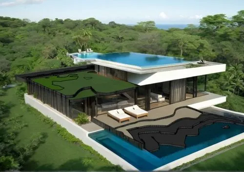 pool house,modern house,3d rendering,tropical house,luxury property,holiday villa