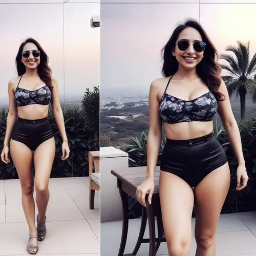 a woman in a bikini wearing a bathing suit,anfisa,anitta,two piece swimwear,vij,chebli,sannidhi