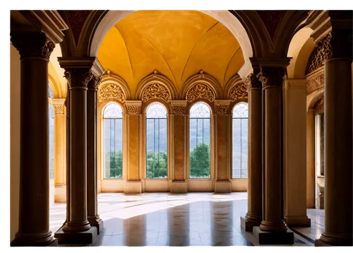 cloister,abbaye de belloc,certosa di pavia,villa cortine palace,orangery,vaulted ceiling,alcazar of seville,monastery of santa maria delle grazie,villa balbianello,classical architecture,pointed arch,romanesque,arches,modena,inside courtyard,convent,marble palace,colonnade,monastery israel,villa balbiano,Illustration,Realistic Fantasy,Realistic Fantasy 25