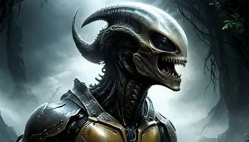 alien warrior,xenomorph,chitauri,avp,giger,xeno,Conceptual Art,Sci-Fi,Sci-Fi 25