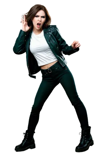 dominczyk,gioeli,png transparent,kimberlin,pointing woman,henchwoman,woman pointing,portrait background,elastica,jdo,crankily,leather jacket,photo shoot with edit,stuntwoman,ammo,greenscreen,epica,leatherette,strongwoman,rajskub,Photography,Fashion Photography,Fashion Photography 14