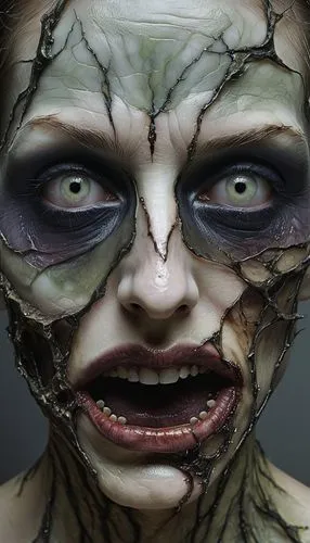 crocodile woman,zombie,scary woman,iridigorgia,woman face,woman frog,fractalius,bodypainting,natural cosmetic,woman's face,cosmetic,two face,reptilian,webbing,withered,hag,pierrot,face paint,vampire woman,humanoid,Photography,Artistic Photography,Artistic Photography 11