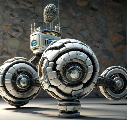 bigweld,scrap sculpture,mechanoid,nautilus,ballbot,gyroscopic,wheatley,steel sculpture,glados,whirl,dyson,servitor,cog wheels,orbital,silico,volkswagen beetlle,reclaimer,industrial robot,kinetic art,robotic lawnmower