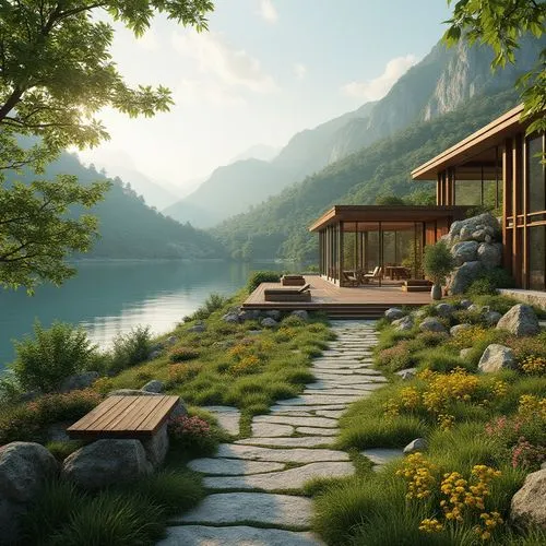 summer cottage,home landscape,house with lake,house by the water,the cabin in the mountains,house in the mountains,house in mountains,summer house,teahouse,seclude,beautiful home,landscaped,landscape background,cottage,tranquility,alpine landscape,nature wallpaper,beautiful landscape,nature landscape,serenity,Photography,General,Realistic