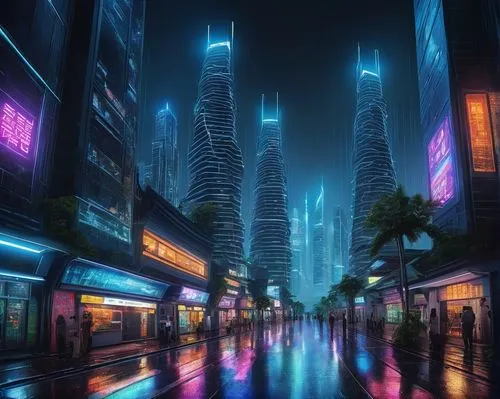 guangzhou,shanghai,cybercity,cyberpunk,bladerunner,futuristic landscape,kowloon,coruscant,dubai,cybertown,fantasy city,shinjuku,cityscape,futuristic,lumpur,chengdu,metropolis,shenzhen,tokyo city,shangai,Illustration,Vector,Vector 02