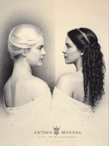 King and Queen of Württemberg as high-resolution art portrait photography in black and white,two women are looking in each other's sides,arriortua,aromanians,ambrosiana,anthropoids,cd cover,artamonova