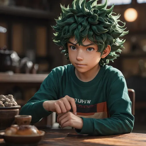 Izuku,hedgehog child,my hero academia,alm,melonpan,grainau,killua,pesto,medusa gorgon,nori,anime boy,medusa,soup green,chuka wakame,green bean,lacinato kale,kale,mandraki,boy,child boy,young pineapple