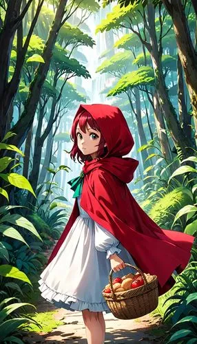 little red riding hood,red riding hood,arrietty,kirsner,cinnabar,mineko,Anime,Anime,Traditional