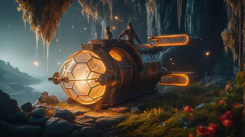 gas planet,nautilus,mining excavator,apiarium,terraforming,alien ship,collected game assets,futuristic landscape,trollius download,mushroom landscape,fungal science,development concept,game art,the ve