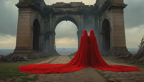 red cape,red gown,man in red dress,red tunic,lady in red,red coat,celebration cape,cloak,red riding hood,rouge,pilgrimage,gown,ball gown,girl in red dress,red dress,veil,scarlet witch,dead bride,photomanipulation,root chakra,Photography,General,Natural