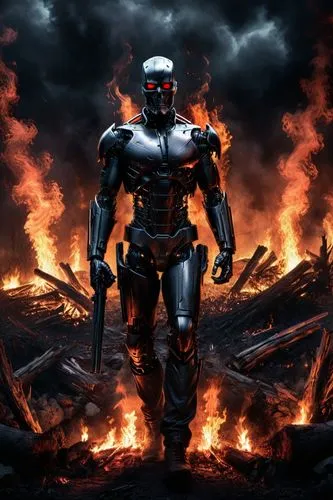 darkseid,helghast,turrican,war machine,jaegers,ironhide,apokolips,fire background,steel man,cylon,jaeger,apocalyptic,ironman,hellfighters,deathlok,hellgate,terminator,apocalypse,hotbot,tetsujin,Conceptual Art,Fantasy,Fantasy 34