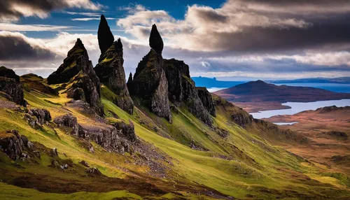 PS097 The Old Man of Storr , Skye - Magical Britain,isle of skye,scottish highlands,scotland,highlands,isle of mull,north of scotland,scottish,scottish folly,three peaks,bullers of buchan,eastern icel