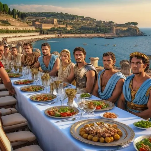 school of athens,pheidippides,greeks,last supper,greek food,dinner party,Photography,General,Realistic