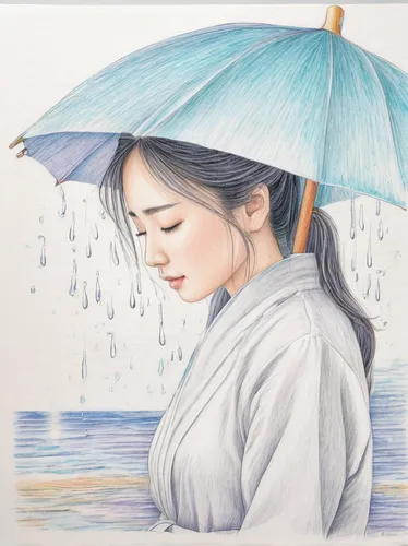 watercolor pencils,colored pencil,in the rain,color pencil,japanese woman,blue rain,coloured pencils,sewol ferry disaster,colored pencils,rain,japanese art,rainy season,color pencils,rainy day,colored pencil background,rainy,light rain,watercolor painting,colour pencils,sewol ferry,Conceptual Art,Daily,Daily 17