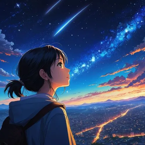 night sky,the night sky,starry sky,star sky,falling stars,sky,falling star,nightsky,stargazing,tanabata,skygazers,clear night,starbright,cielo,rainbow and stars,beautiful wallpaper,the stars,looking up,the sky,utada,Illustration,Japanese style,Japanese Style 05