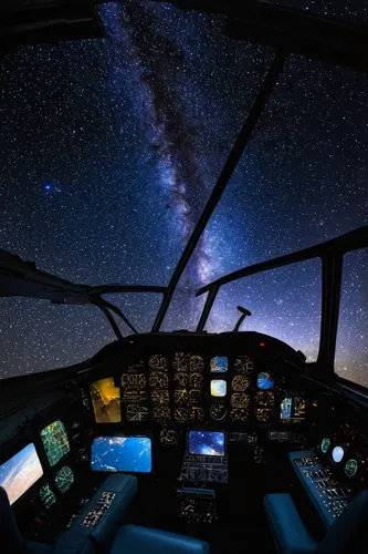 cockpit,ufo interior,starry sky,starscape,the night sky,star chart,the interior of the cockpit,night sky,astronomy,star sky,flight instruments,deep space,simulator,nightsky,flight engineer,spaceship space,out space,starry night,night stars,spaceship,Illustration,Retro,Retro 04