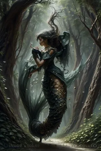 forest dragon,gopendra,wyrm,fantasy picture,kelpie,black dragon