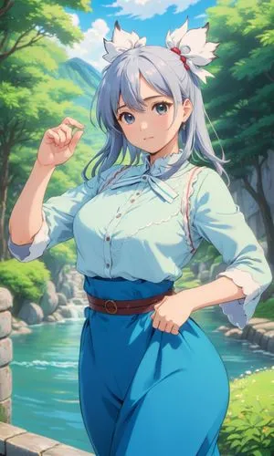 an image of a girl standing by water,momiji,kannagi,keine,miyabi,futo,yagyu,Anime,Anime,Traditional