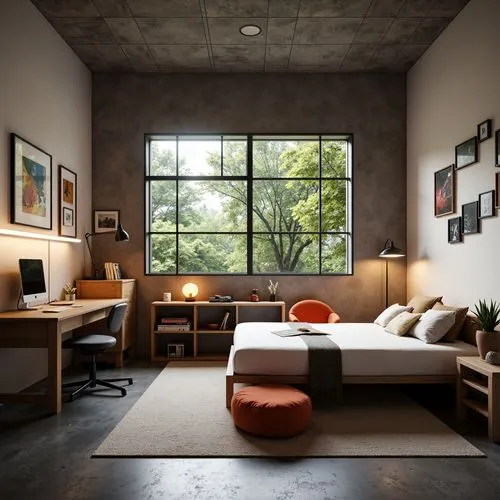 loft,modern room,3d rendering,an apartment,apartment,interior modern design,concrete ceiling,great room,livingroom,render,roominess,appartement,renders,minotti,interior design,lofts,3d render,home interior,living room,cassina