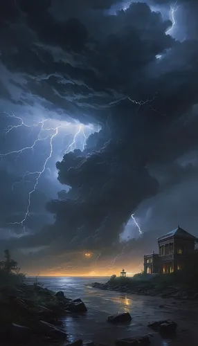 thunderstorm,lightning storm,lightning,san storm,lightning strike,storm,sea storm,thunderstorm mood,lightning bolt,thunderclouds,a thunderstorm cell,lightening,nature's wrath,world digital painting,the storm of the invasion,monsoon,storm ray,rainstorm,after the storm,thunderheads,Conceptual Art,Fantasy,Fantasy 13