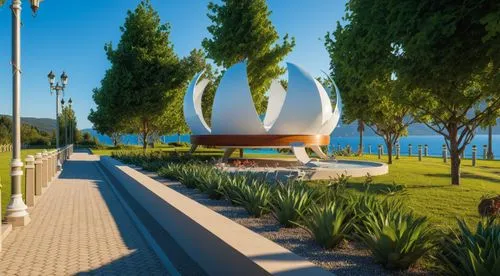 a sculpture is placed on the ground near grass,k13 submarine memorial park,mangalia,tekirdag,mudanya,opatija,pendik,Photography,General,Realistic