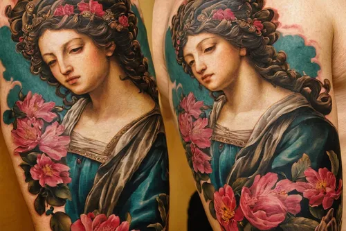 baroque angel,la nascita di venere,on the arm,forearm,cepora judith,bella rosa,renaissance,barberini,sleeve,apollo,hand-painted,baroque,zodiac sign gemini,perseus,bernini,cleopatra,rococo,floral with cappuccino,virgo,eros,Art,Classical Oil Painting,Classical Oil Painting 26