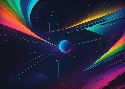 Craft an atmospheric electronic composition with ethereal synths, perfect for a sci-fi film's opening credits.,rainbow pencil background,prism ball,colorful foil background,rainbow background,space ar