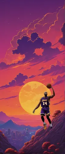 michael jordan,running back,dusk background,stadium falcon,would a background,death valley,zion,purple background,gridiron football,purple wallpaper,ravens,purple landscape,mountain sunrise,mamba,sprint football,football player,background screen,man silhouette,flag football,basketball player,Illustration,Realistic Fantasy,Realistic Fantasy 05