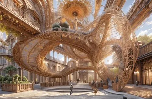 3d fantasy,pedrera,caravanserais,caravanserai,gaudi,dragon bridge,theed,alcazar of seville,heatherwick,arcaded,hanging houses,ecotopia,dubailand,seville,deruta,millenary,fractalius,rizzi,fantasy art,arbor