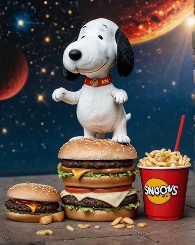 Snoopy I am the Chubbynator. This is a photograph of my awkward moment in SpainSnoopy eats a big Mac. I was swimming in Space,snoopy,scotty dogs,peanuts,kids' meal,pluto,smaland hound,chili dog,soup b