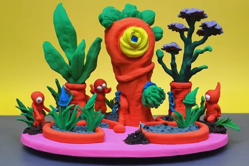 clay animation,plasticine,clay figures,play-doh,3d figure,garden sculpture,allies sculpture,garden statues,play doh,clay doll,diorama,garden decoration,figurines,plastic arts,play figures,maguey worm,png sculpture,fiddlehead fern,figurine,garden of plants,Unique,3D,Clay