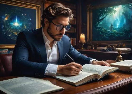 scholar,manganiello,librarian,lectura,tutor,poseidon,erudite,dizionario,book wallpaper,malakhov,persian poet,author,reading glasses,magic book,ufauthor,arcanjo,prospero,peregrini,sci fiction illustration,paolini,Conceptual Art,Fantasy,Fantasy 05