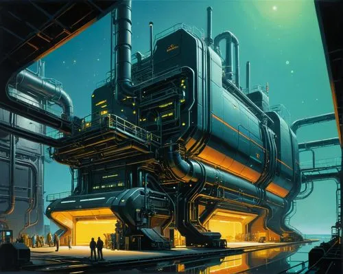 arcology,mining facility,futuristic landscape,sci fiction illustration,industrial landscape,cyberport,Conceptual Art,Sci-Fi,Sci-Fi 21