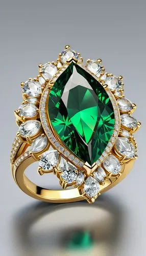 Nhẫn vàng với thiết kế hình giọt nước, đính đá quý màu xanh lá cây,cuban emerald,emerald,ring with ornament,aaaa,emeralds,diopside,engagement ring,aaa,birthstone,ring jewelry,emerald lizard,mouawad,di