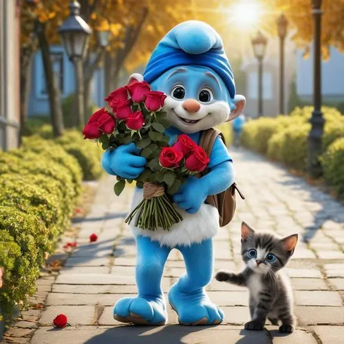 filbert,holding flowers,flower delivery,blue rose,with a bouquet of flowers,for you,Photography,General,Realistic