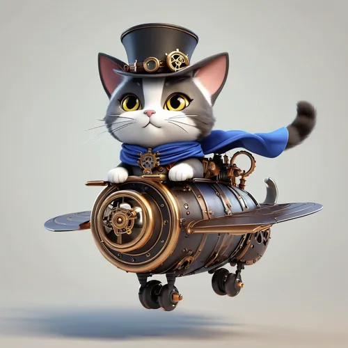 cat sparrow,napoleon cat,steampunk,figaro,cat-ketch,cat warrior,cat vector,flying machine,airship,aegean cat,bellboy,cat european,tom cat,conductor,adventurer,cartoon cat,courier,oktoberfest cats,rex cat,delivery service,Unique,3D,3D Character