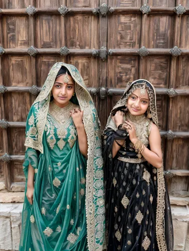 nomadic children,jaisalmer,india,rajasthan,photographing children,children girls,dowries,indian bride,ethnic design,amber fort,little girl and mother,indian culture,little girls walking,golden wedding