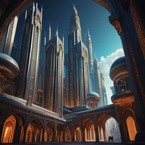 theed,tirith,citadels,spires,expiatory,3d rendering,labyrinthian,triforium,gondolin,sansar,coruscant,3d render,neogothic,unbuilt,cathedral,midan,3d rendered,cathedrals,andalus,praetorium,Illustration,Black and White,Black and White 02