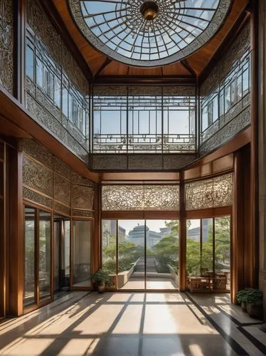 philbrook,beaverbrook,conservatory,cochere,foyer,nemacolin,atriums,lobby,daylighting,amanresorts,entrance hall,glass roof,sunroom,ballrooms,leaded glass window,marylhurst,salishan,breezeway,spreckels,woodway,Illustration,Retro,Retro 03