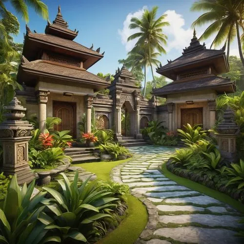 bali,thai temple,white temple,artemis temple,legian,shambhala,temple,balinese,baan,asian architecture,dojo,buddhist temple,buddhist temple complex thailand,nyepi,temples,ubud,zen garden,sanctum,vihara,tanoa,Illustration,Retro,Retro 09