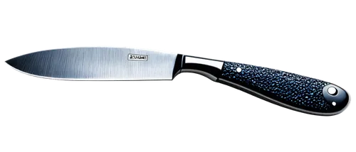 Sharp kitchen knife, stainless steel blade, ergonomic handle, silver metal, detailed texture, reflective surface, slight rust, worn-out grip, 45-degree angle, close-up shot, dramatic lighting, cinemat