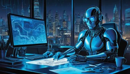 man with a computer,cyberpunk,dr. manhattan,cybernetics,cyber,sci fiction illustration,girl at the computer,neon human resources,computer,cyberspace,artificial intelligence,cyber crime,cyborg,computer room,sci fi surgery room,automation,night administrator,computer freak,coder,computer business,Illustration,Abstract Fantasy,Abstract Fantasy 23