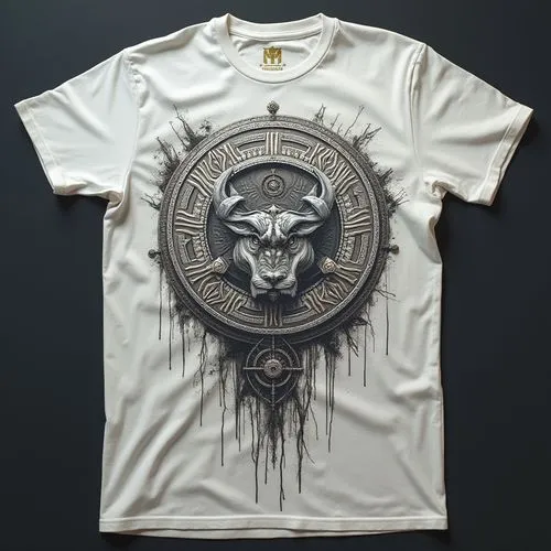 barong,tribal bull,mishka,print on t-shirt,lion white,soen