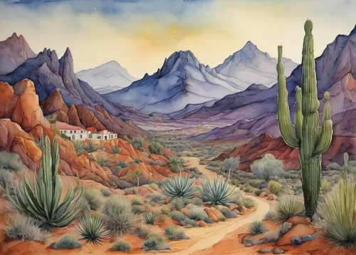 desert landscape,desert desert landscape,sonoran desert,arid landscape,desert plants,watercolor cactus,sonoran,desert background,organ pipe cactus,desert,arizona-sonora desert museum,desert plant,the desert,flowerful desert,tucson,david bates,watercolor background,mesquite flats,capture desert,arizona,Illustration,Abstract Fantasy,Abstract Fantasy 16