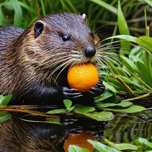 a nutria and its kolumbiya fit bir erkek olarak  eating orange ,nutria,wilderotter,coypu,otterness,otter,otterlo,muskrat,otterloo,mandarin,beaver,carota,mandarin oranges,minneola,beavers,otterson,marm