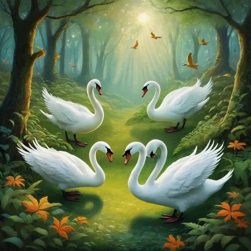 swans,swan lake,young swans,trumpeter swans,swan pair,swan family,canadian swans,baby swans,constellation swan,egrets,swanning,trumpet of the swan,swansong,white swan,swan,flock of geese,cygnets,patos,doves of peace,swan chick,Illustration,Abstract Fantasy,Abstract Fantasy 01