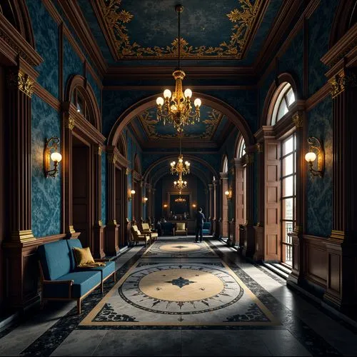 ornate room,hallway,victorian room,royal interior,entrance hall,enfilade,ballroom,blue room,corridors,opulently,ornate,victorian,interiors,cochere,hallway space,empty interior,opulence,opulent,luxury bathroom,anteroom