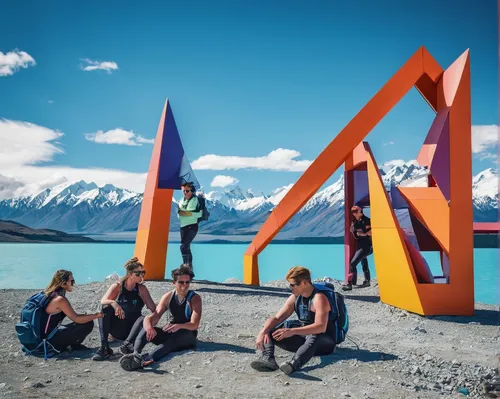 Taking a break from class and exploring Lake Pukaki, one of New Zealand's most beautiful lakes,nz,tekapo,newzealand nzd,mt cook,new zealand,carcross,public art,adventure playground,south island,lake m