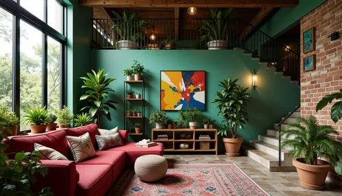 house plants,loft,houseplants,houseplant,modern decor,interior design,contemporary decor,mid century modern,tropical house,interiors,living room,home interior,interior decor,sitting room,philodendron,livingroom,indoor,potted plants,green living,tropical greens